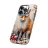 Christmas Fox in a Wreath of Red Berries - Impact Resistant Phone Case